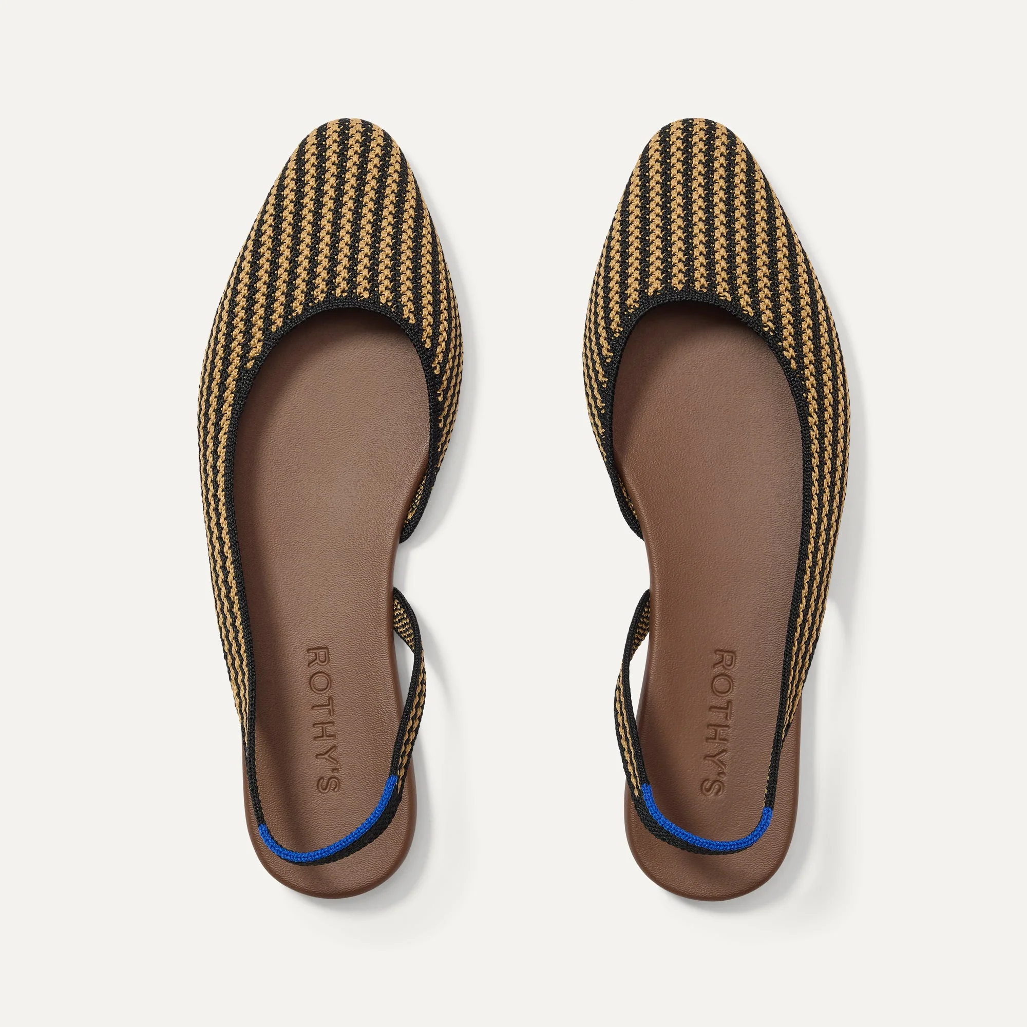 The Almond Slingback - Butterscotch Stripe