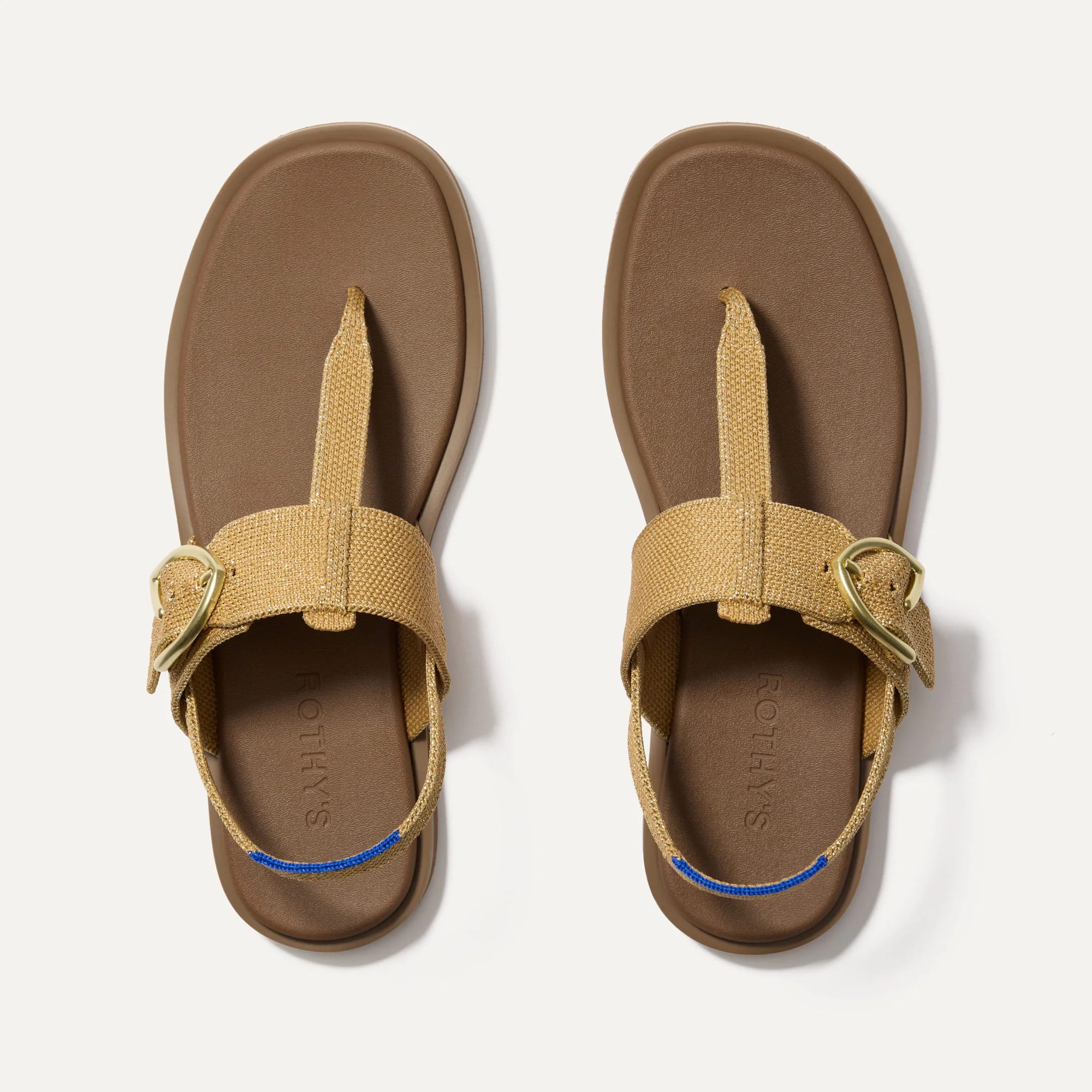 The T–Strap Sandal - Metallic Golden Sun