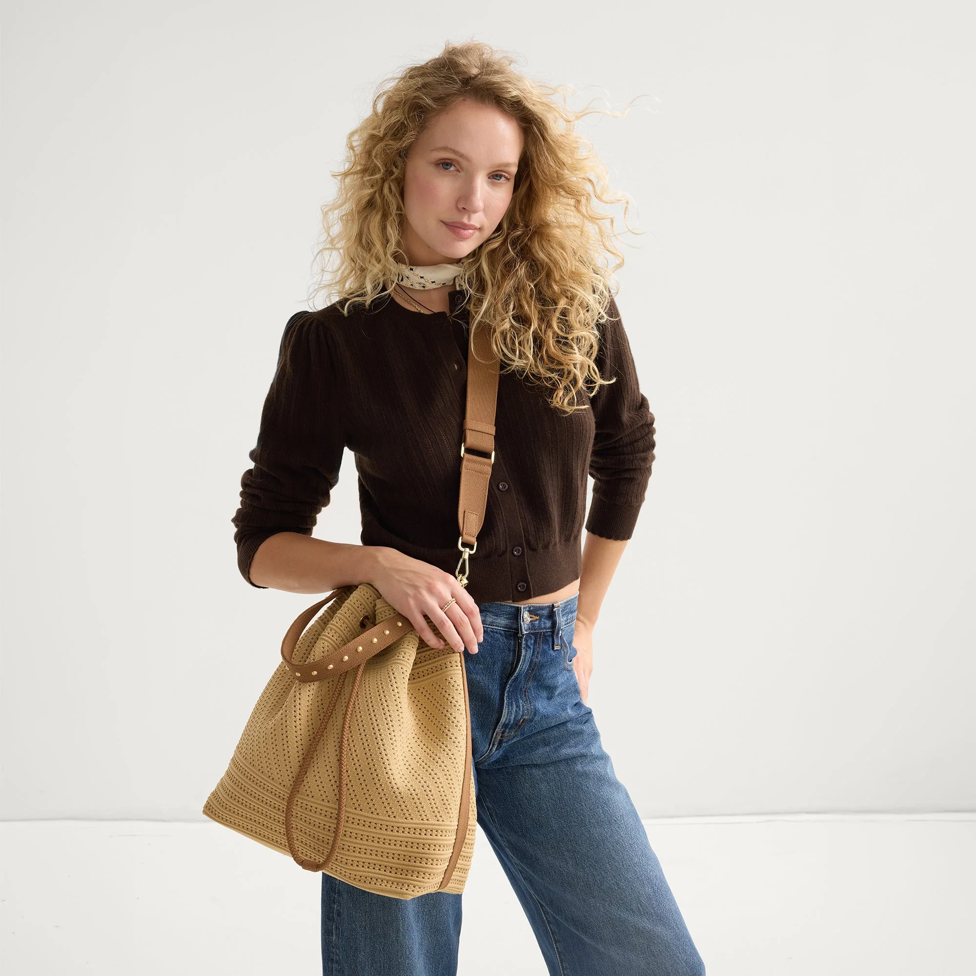 The Cinch Bucket Bag - Brown Butter Crochet - Image 3